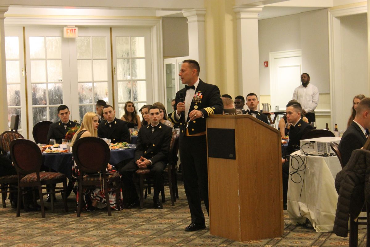 Midshipmen and their dates at the 2018 Marine Corps Birthday Ball